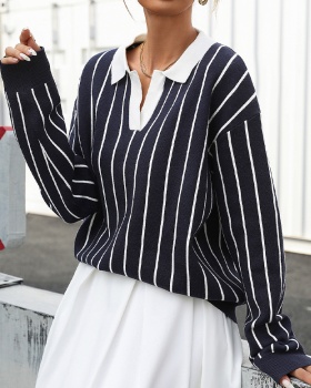 Casual European style street fashion college autumn sweater