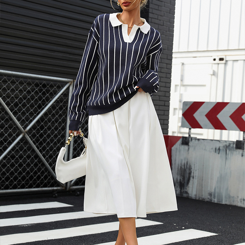 Casual European style street fashion college autumn sweater