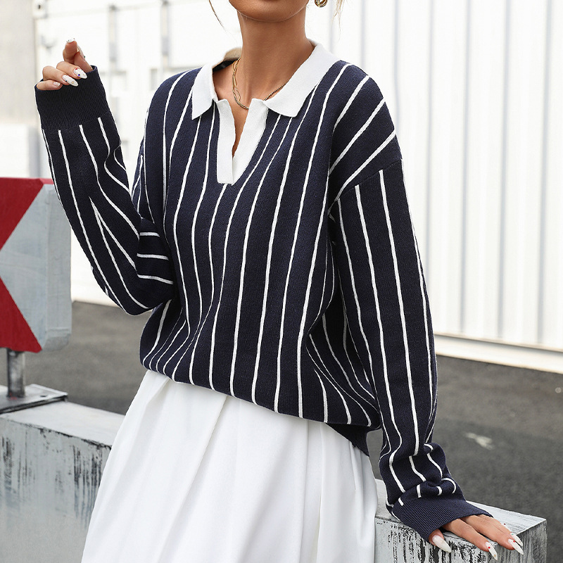 Casual European style street fashion college autumn sweater