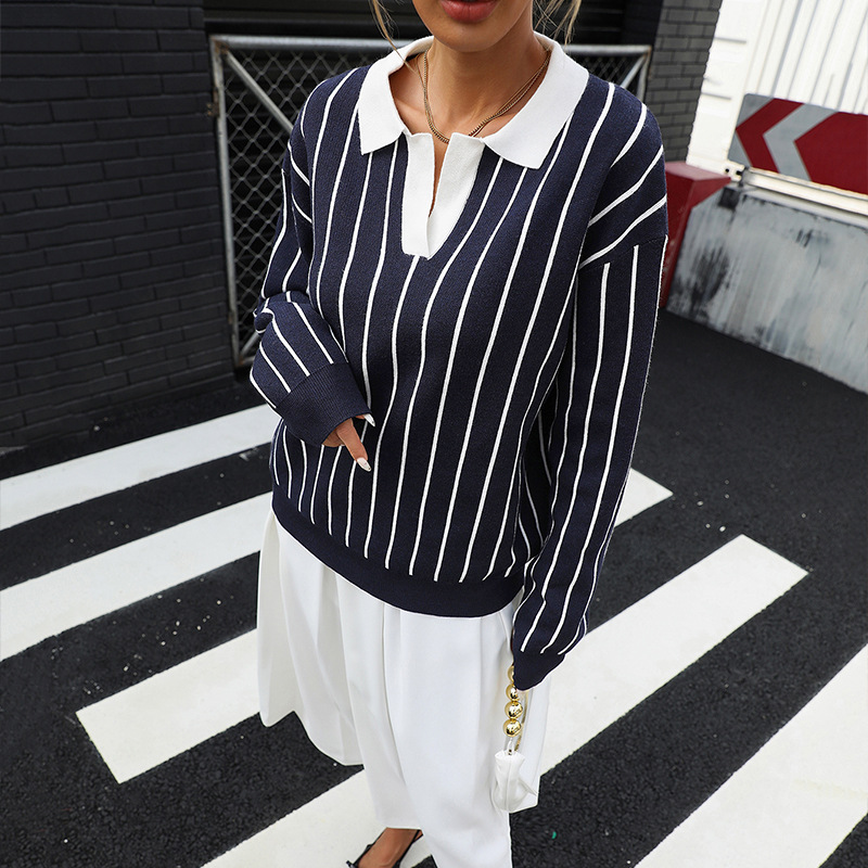 Casual European style street fashion college autumn sweater