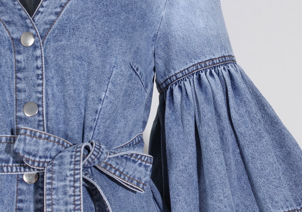 Light thin shirt denim short sleeve tops for women