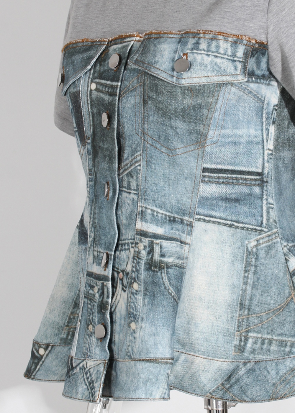 Denim short sleeve tops personality summer T-shirt for women