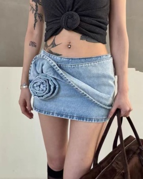 Denim rotation washed rose doctrine spring and summer skirt
