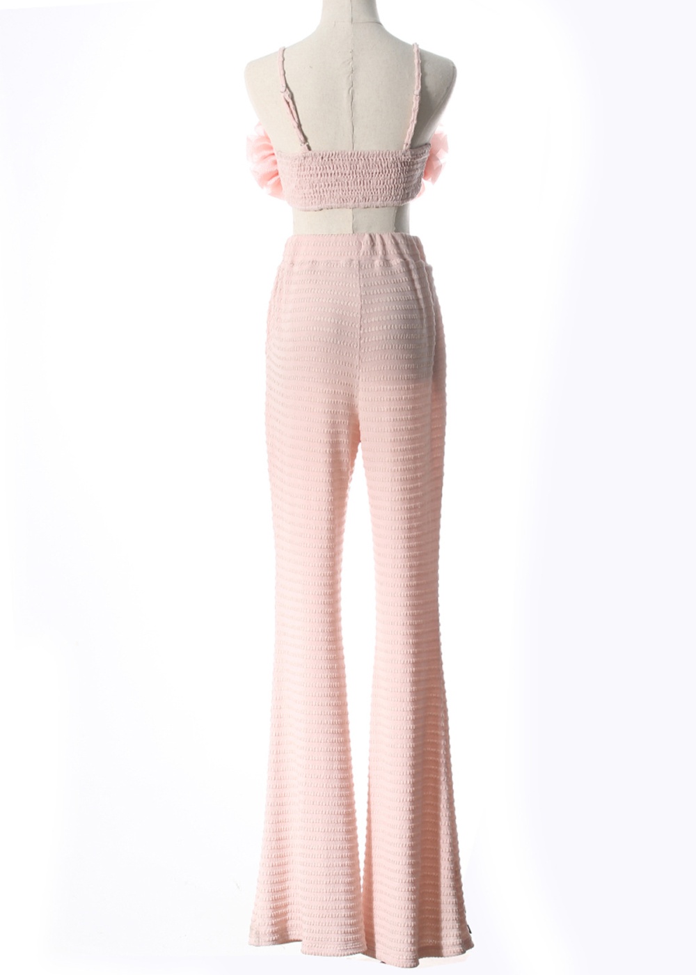 Jacquard beach summer flare pants 2pcs set