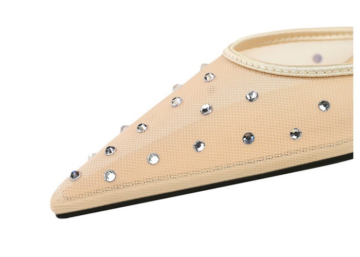 France style breathable fine-root slippers for women