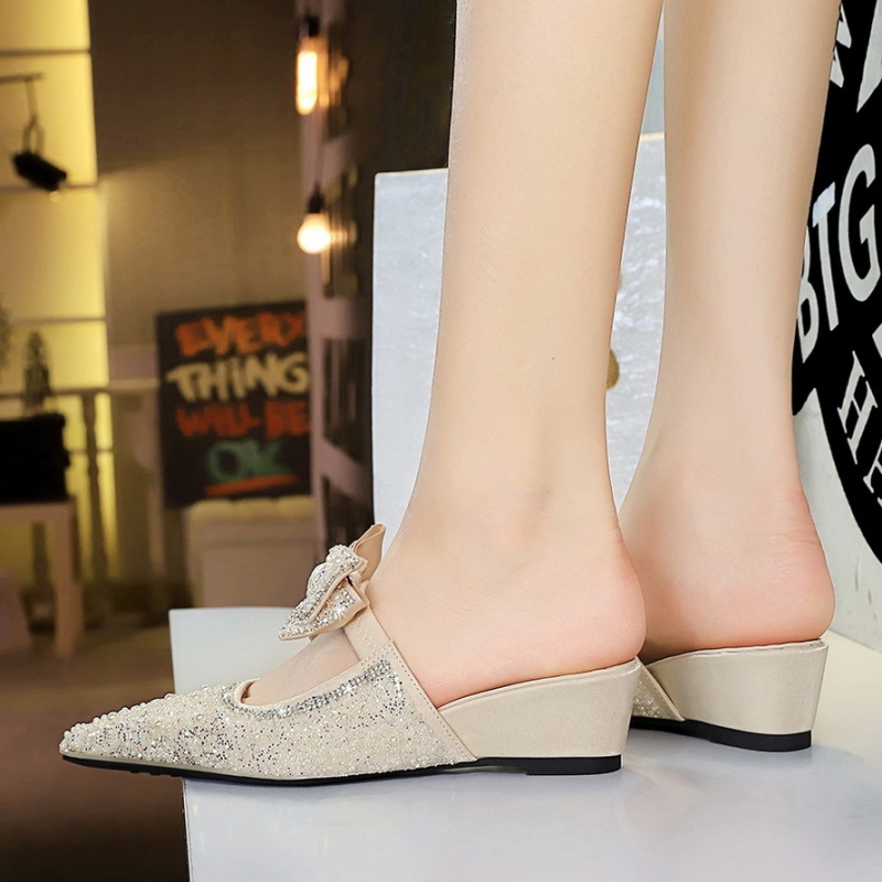 Wears outside France style bow lazy shoes for women