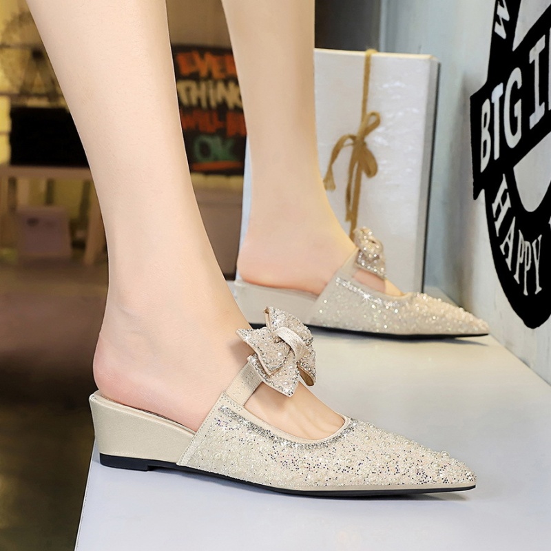 Wears outside France style bow lazy shoes for women