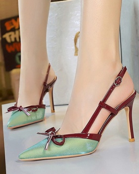 Bow high-heeled shoes fine-root shoes for women