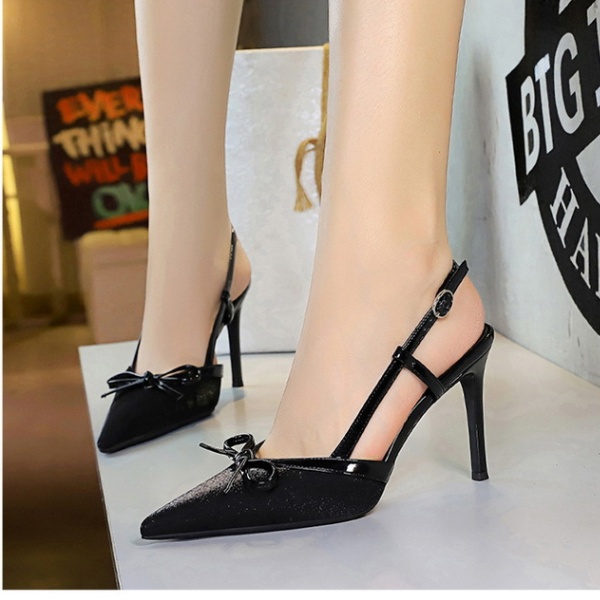 Bow high-heeled shoes fine-root shoes for women