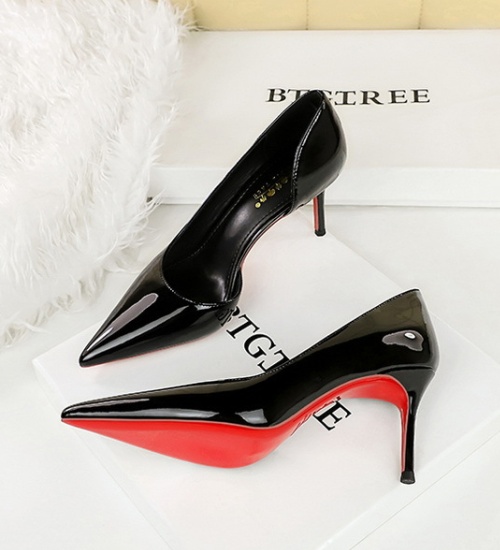Temperament fashion high-heeled shoes pointed fine-root shoes