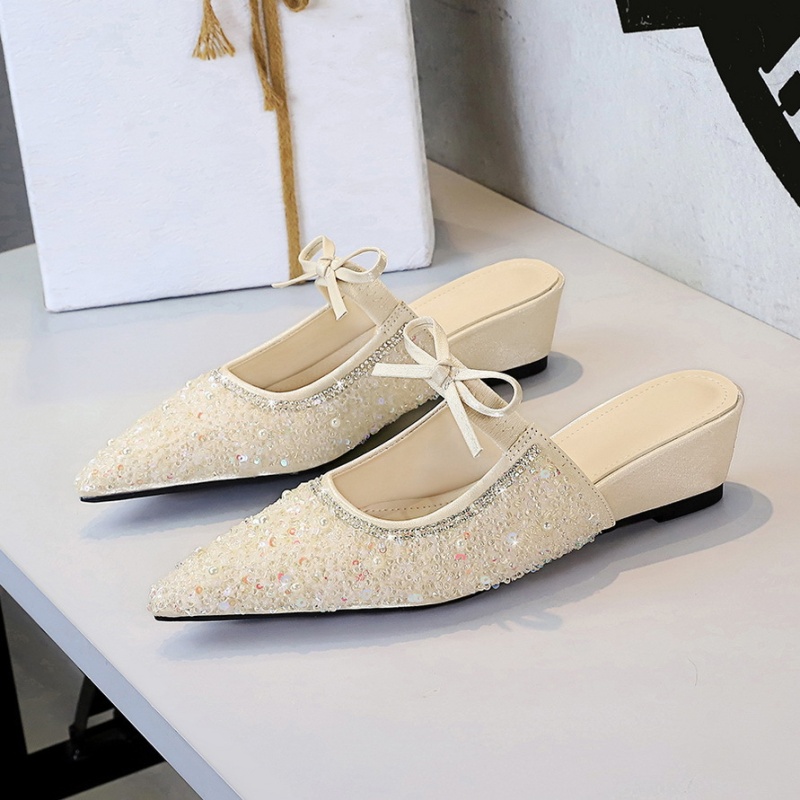 Bow all-match pointed niche shoes for women
