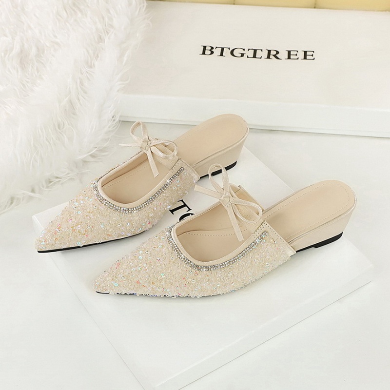 Bow all-match pointed niche shoes for women