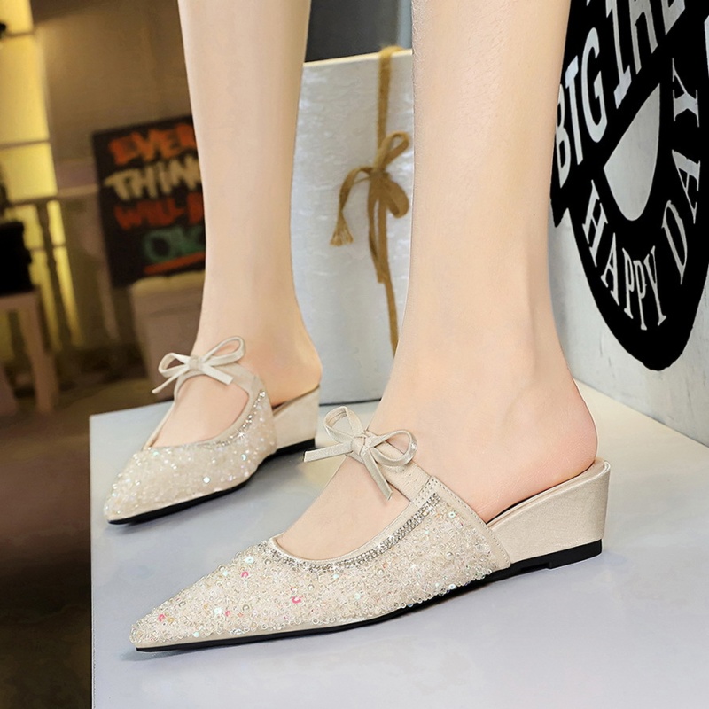 Bow all-match pointed niche shoes for women
