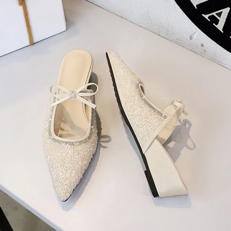 Bow all-match pointed niche shoes for women