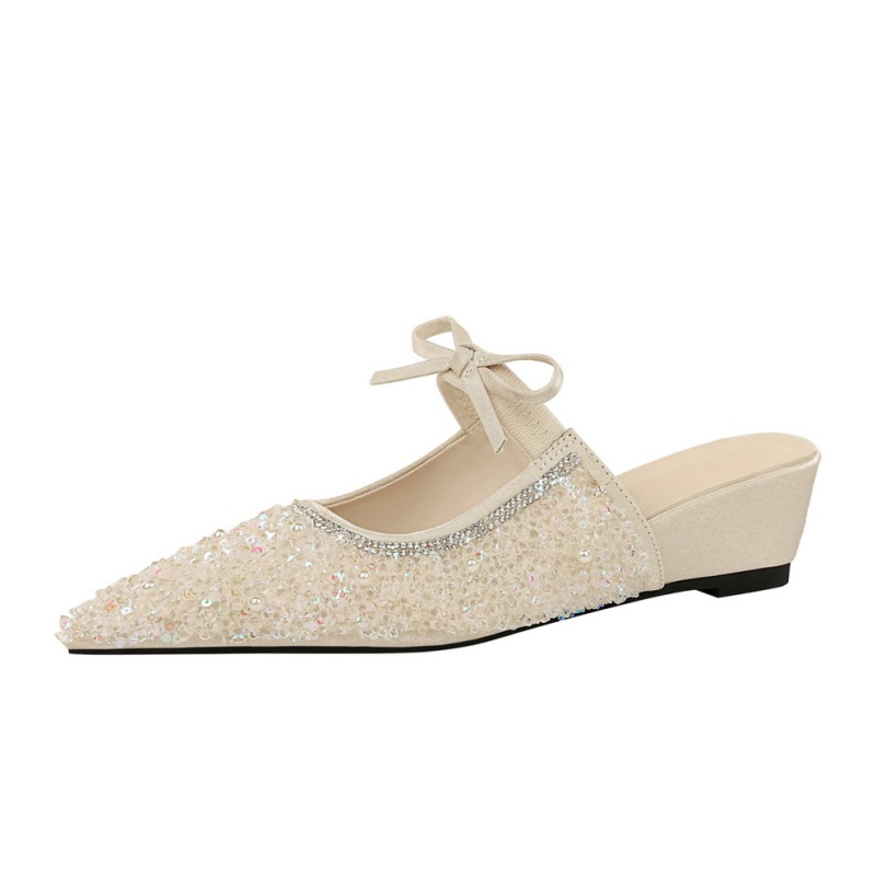 Bow all-match pointed niche shoes for women