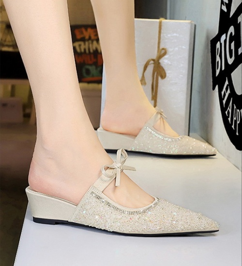 Bow all-match pointed niche shoes for women