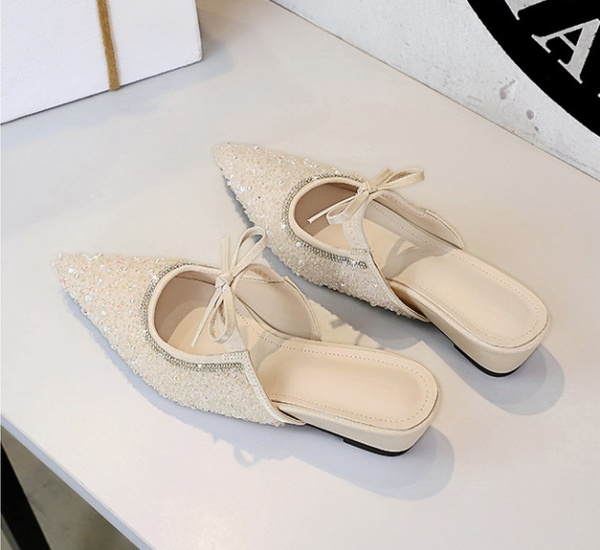 Bow all-match pointed niche shoes for women