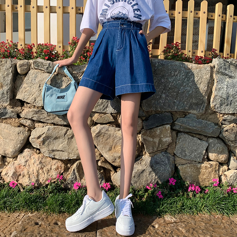 All-match loose shorts high waist short jeans for women