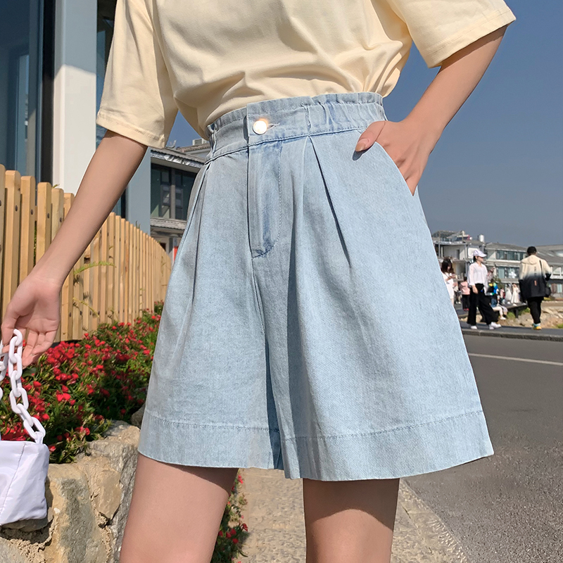 All-match loose shorts high waist short jeans for women