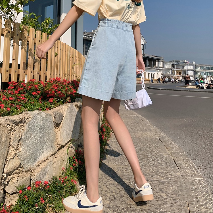 All-match loose shorts high waist short jeans for women