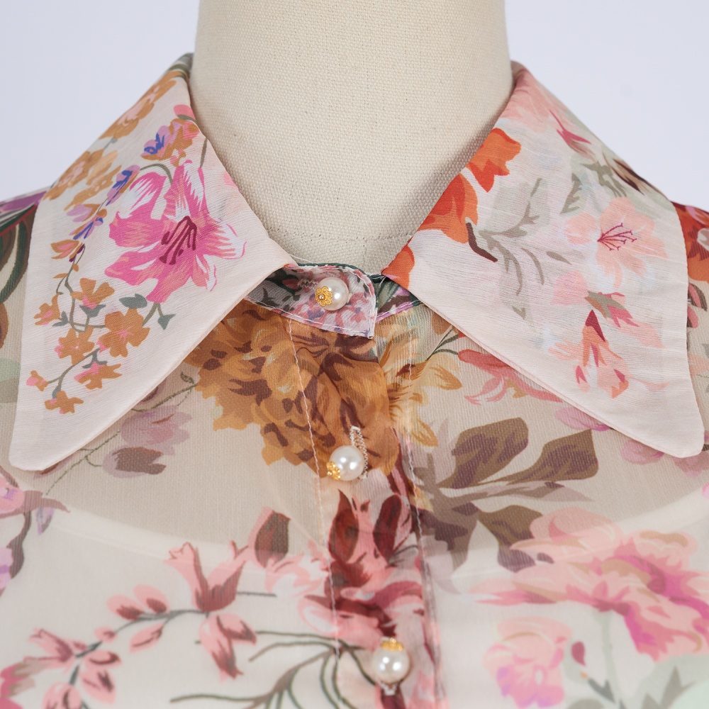 Short sleeve shirt European style long skirt a set