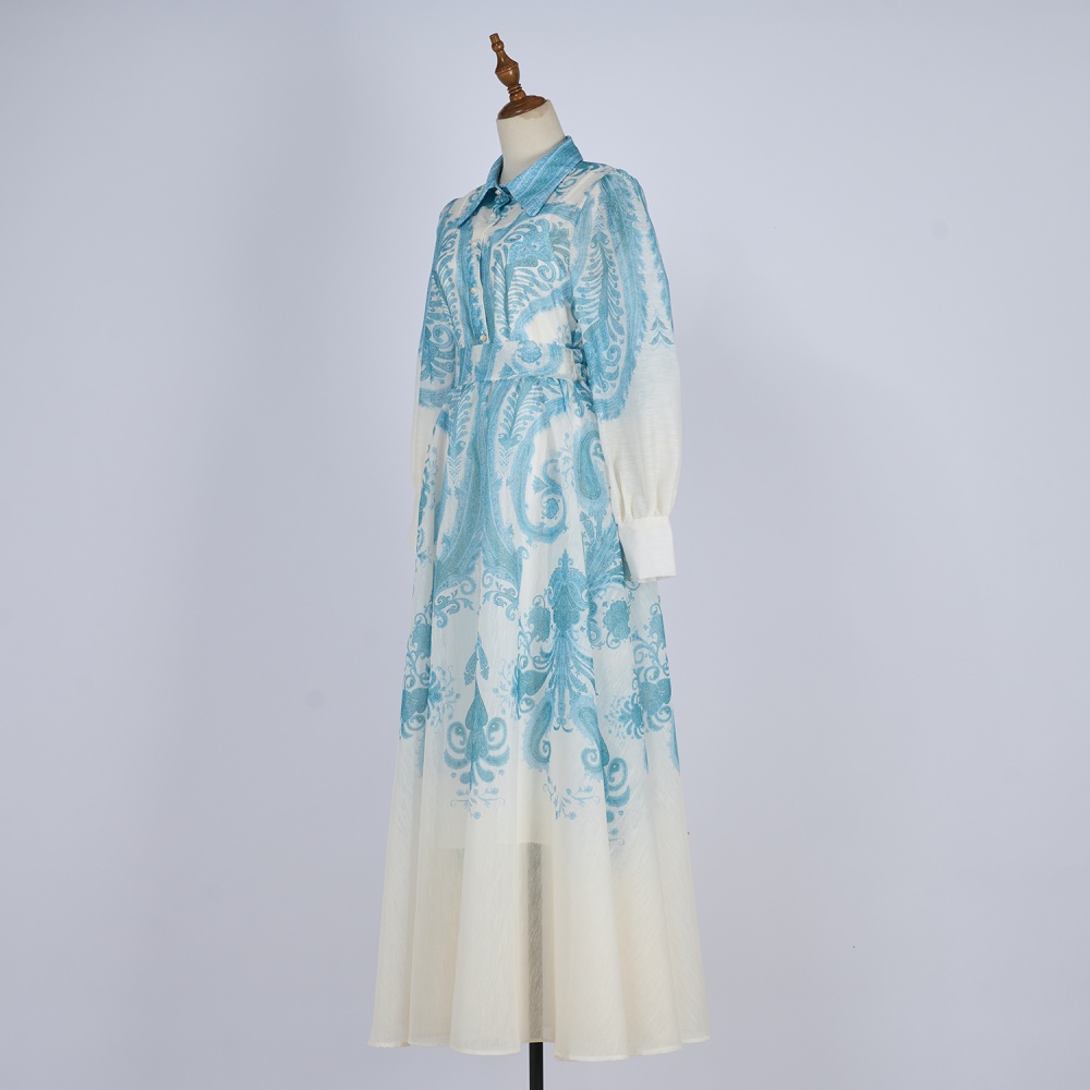 Long sleeve long skirt big skirt shirt a set