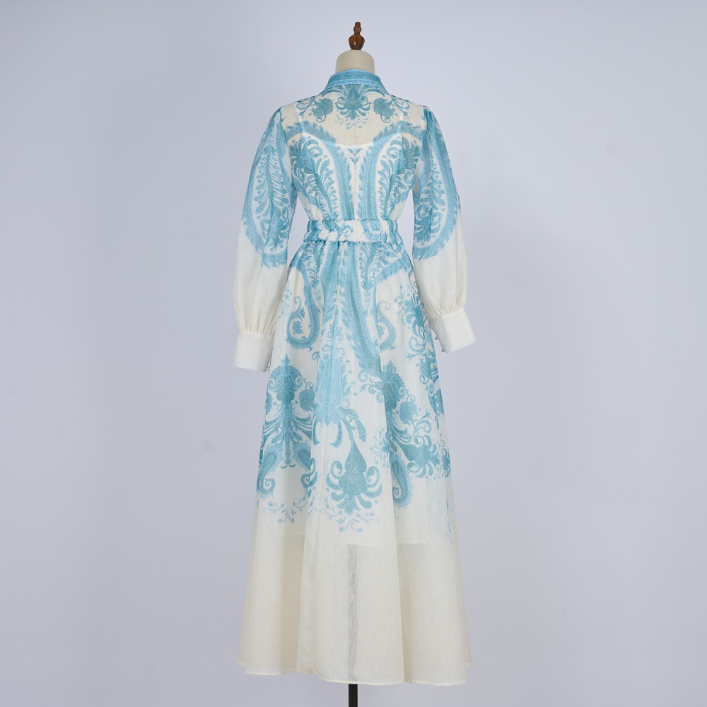 Long sleeve long skirt big skirt shirt a set