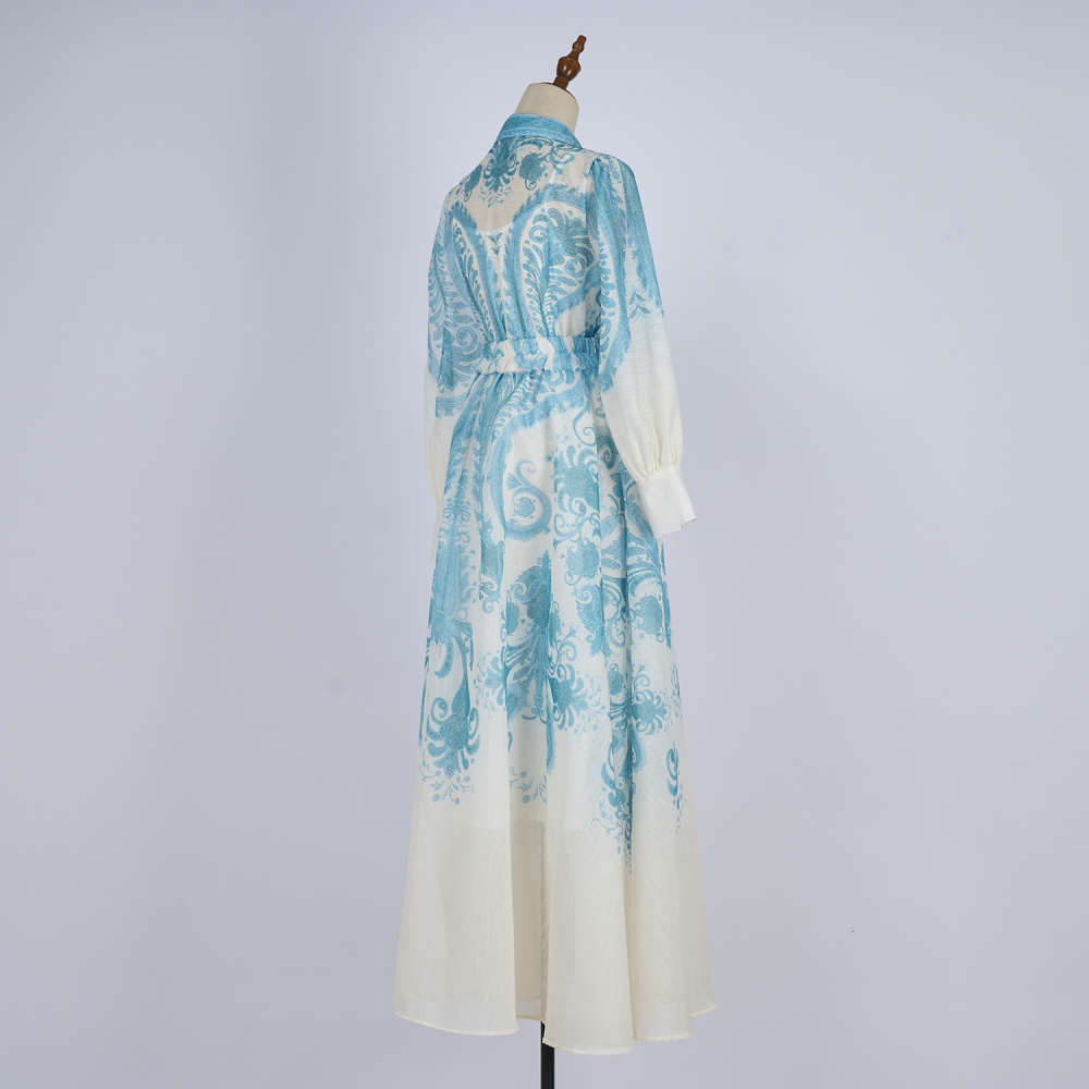 Long sleeve long skirt big skirt shirt a set