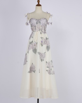 Sling white dress colors long dress