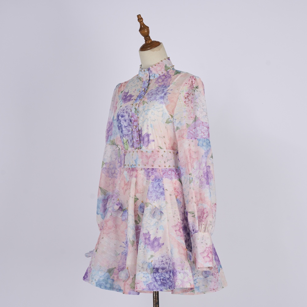 Retro long sleeve tops France style skirt a set