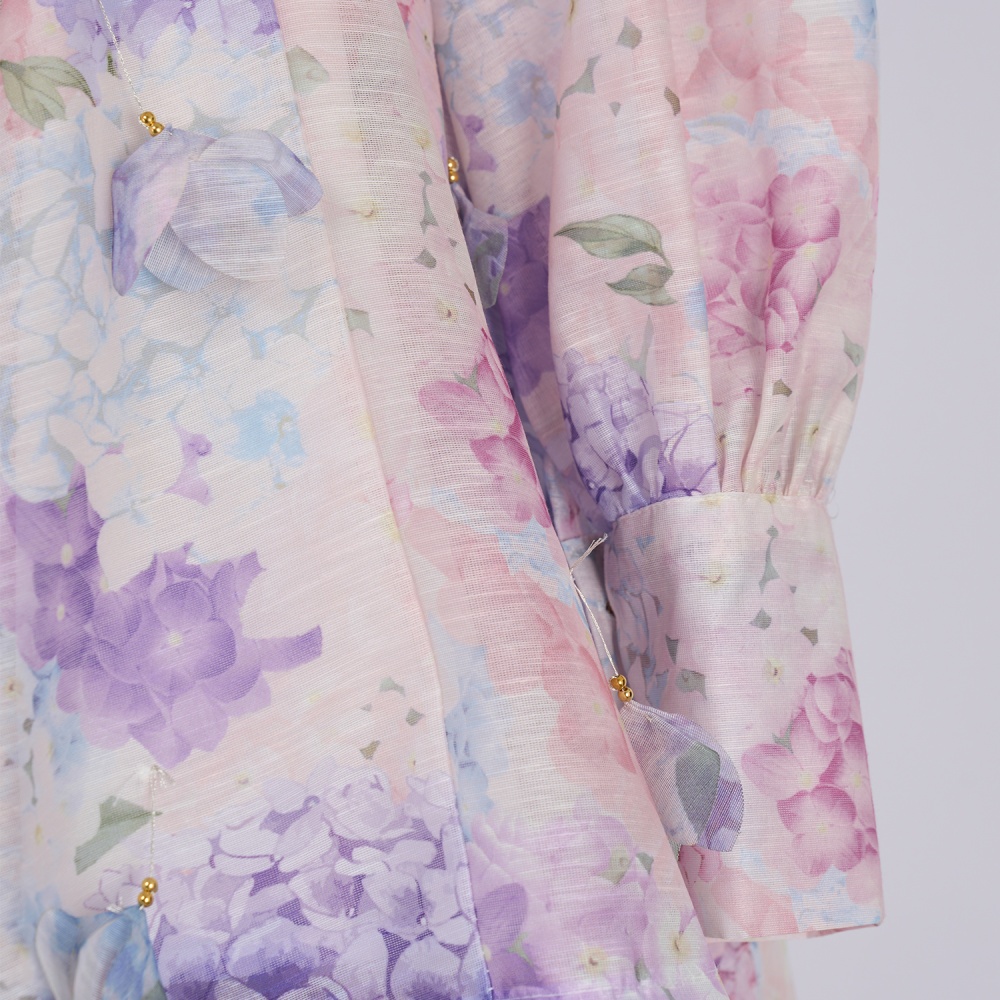 Retro long sleeve tops France style skirt a set