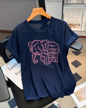Summer Korean style letters tops loose elephants T-shirt