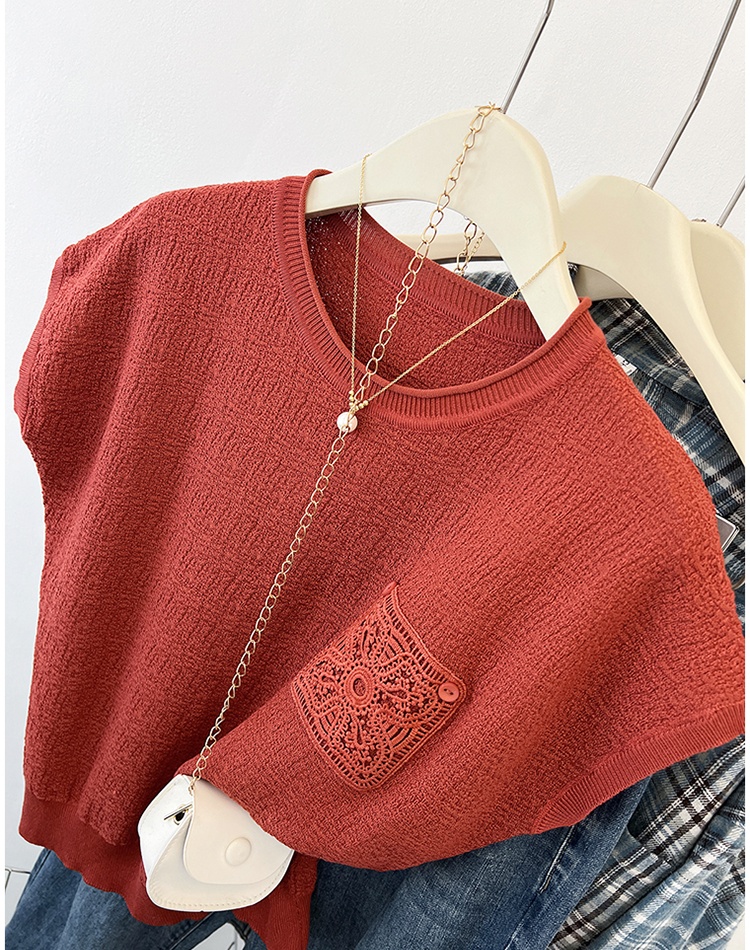Short sleeve small shirt summer sweater for women