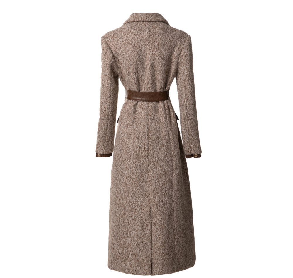 Lapel woolen overcoat winter coat for women