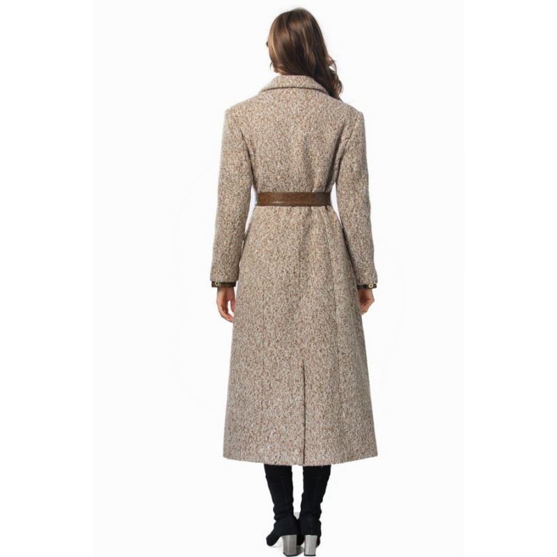 Lapel woolen overcoat winter coat for women