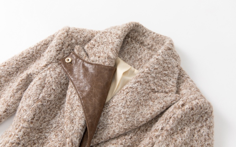 Lapel woolen overcoat winter coat for women