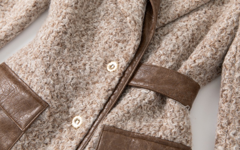 Lapel woolen overcoat winter coat for women