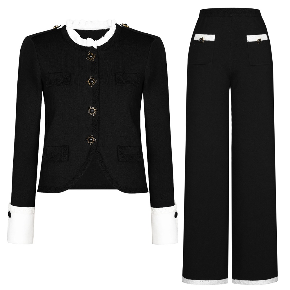 Knitted coat spring and autumn tops a set