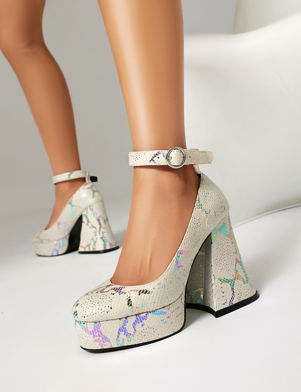 France style large yard shoes sequins high-heeled shoes