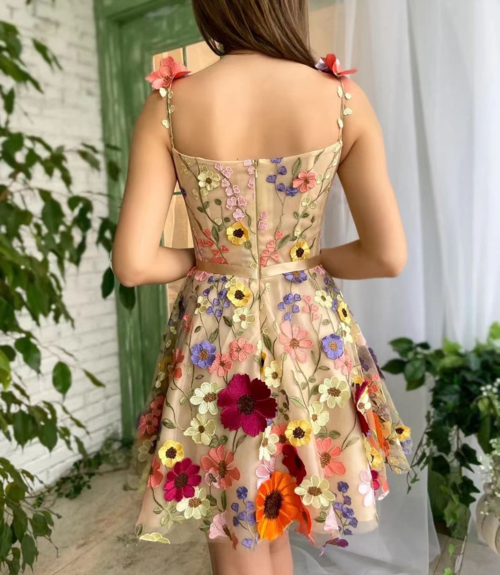 Sexy European style embroidery stereoscopic dress for women