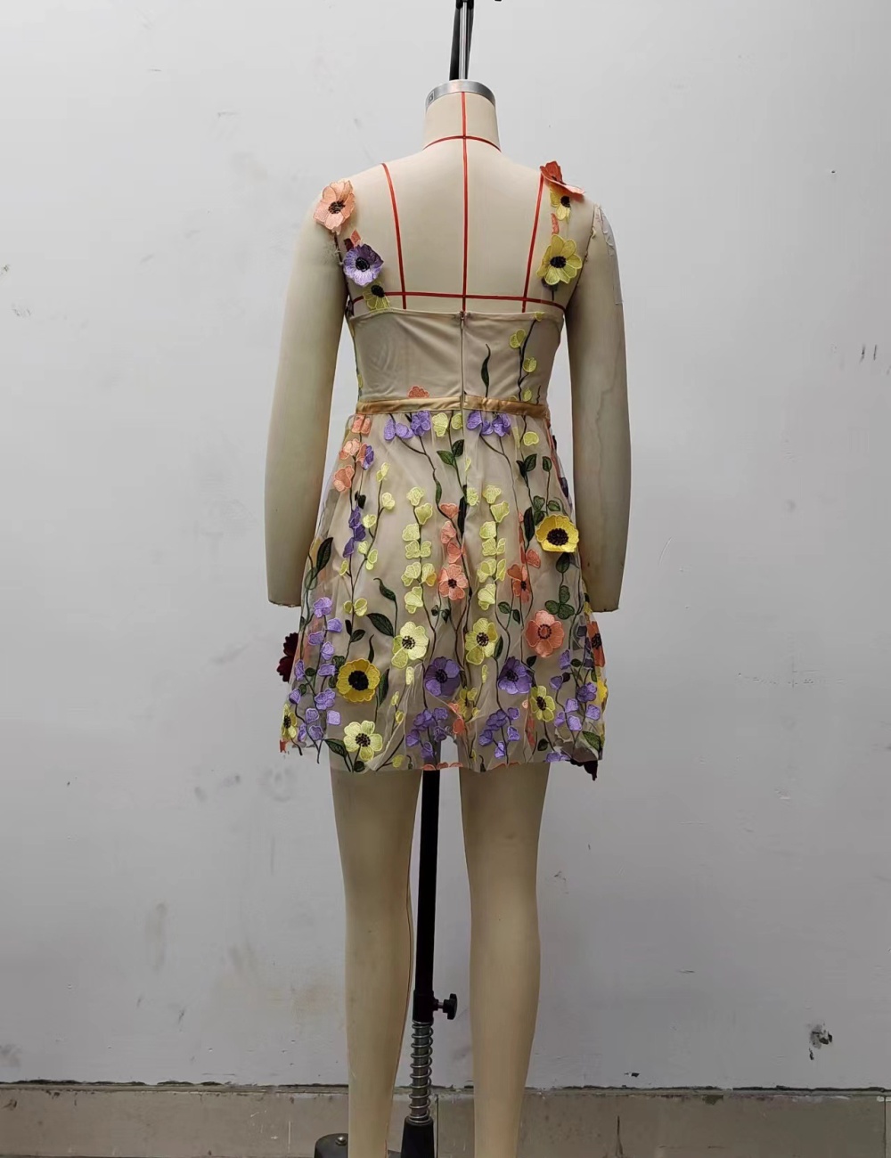 Sexy European style embroidery stereoscopic dress for women