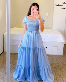European style flat shoulder dress for women