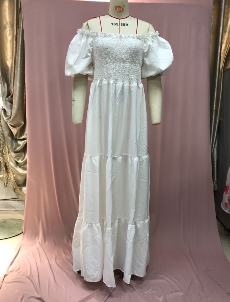 European style flat shoulder dress for women