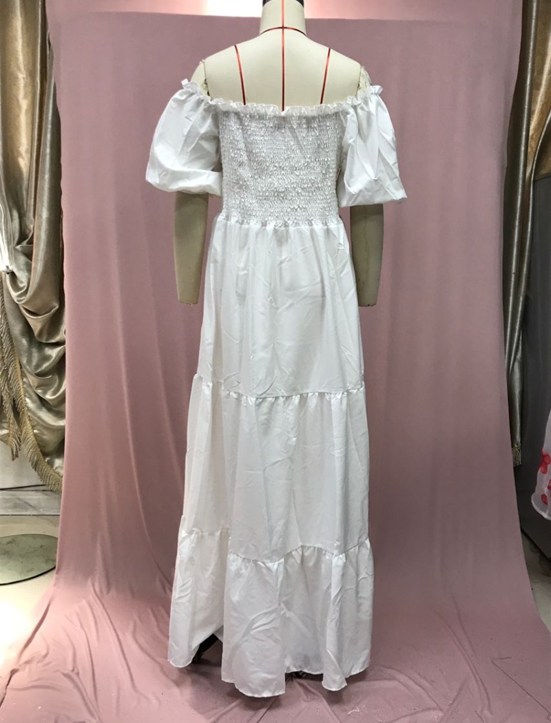 European style flat shoulder dress for women
