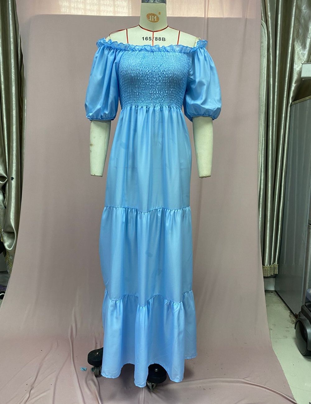 European style flat shoulder dress for women