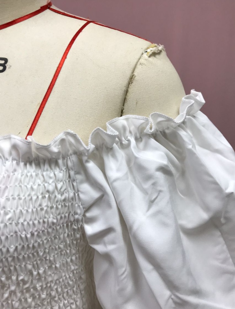 European style flat shoulder dress for women