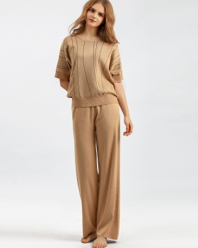 Summer slim wide leg pants 2pcs set for women