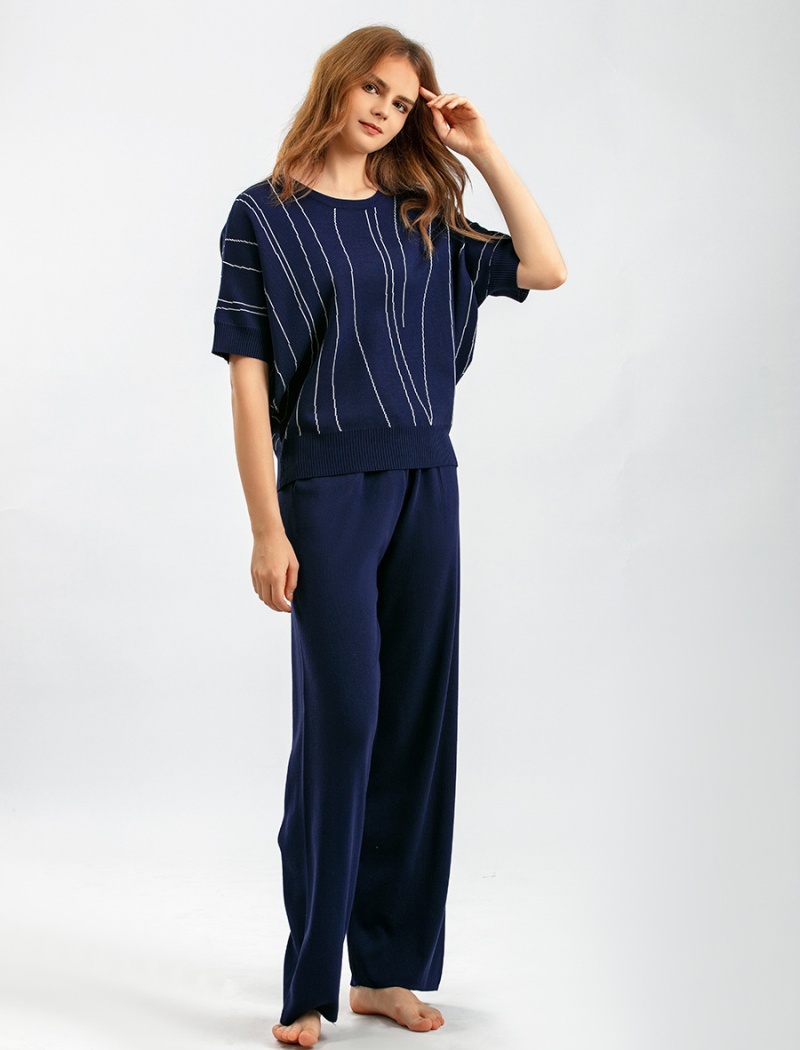 Summer slim wide leg pants 2pcs set for women