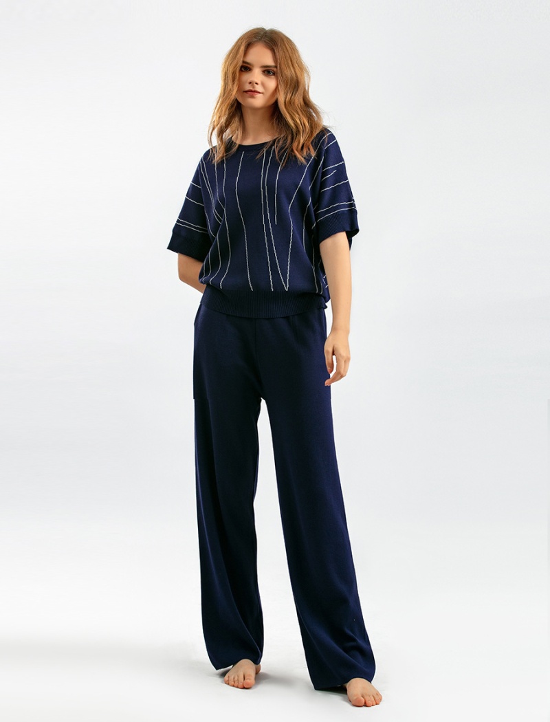 Summer slim wide leg pants 2pcs set for women