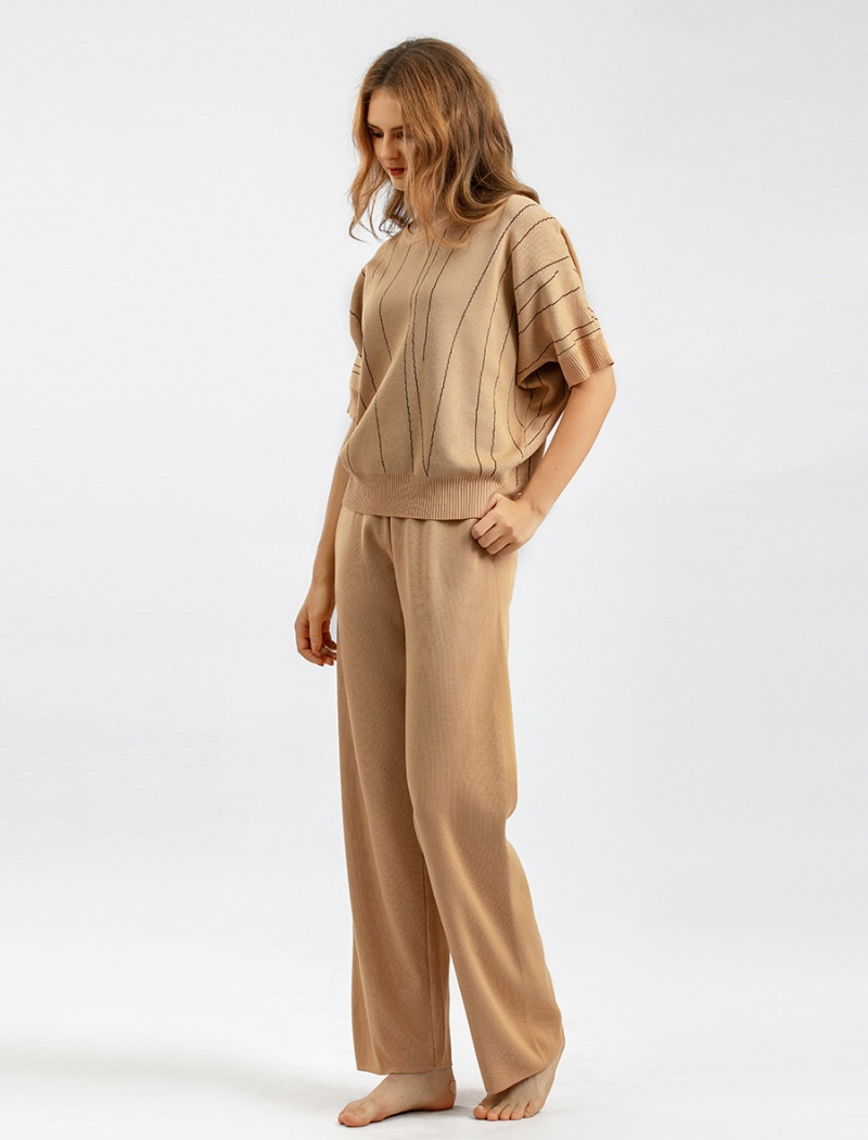 Summer slim wide leg pants 2pcs set for women